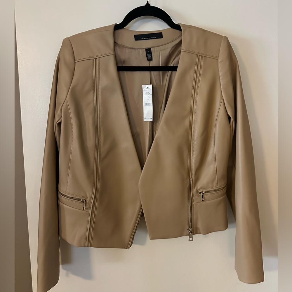 WHBM Tan Leather Jacket